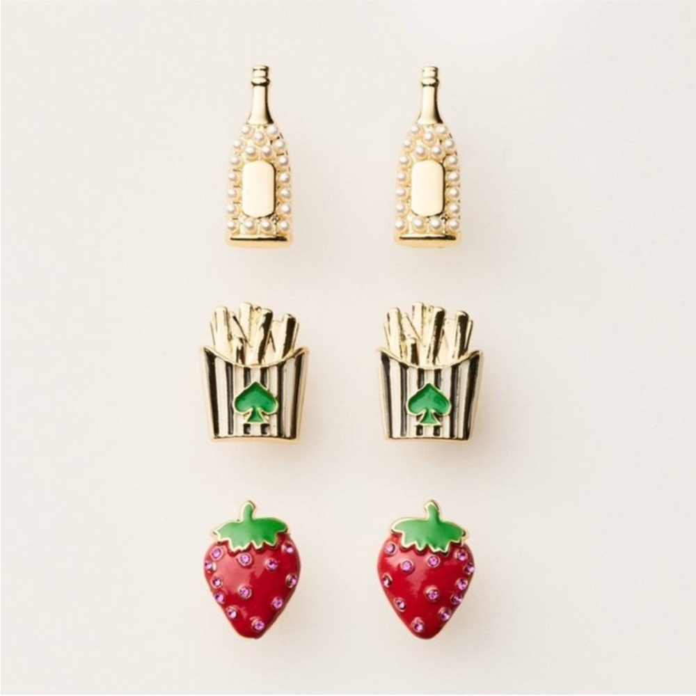 Kate Spade x Target NIB Champagne Bottle, Strawberry & French fries
Stud Earring